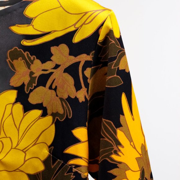 Dries Van Noten Black and Yellow Floral Blouse - Picture 5 of 9